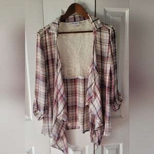 Shyanne Plaid Open Front Shirt